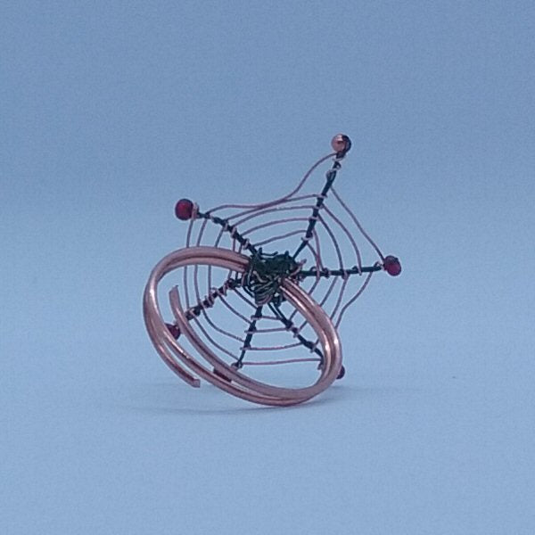 Copper Web ring - detail