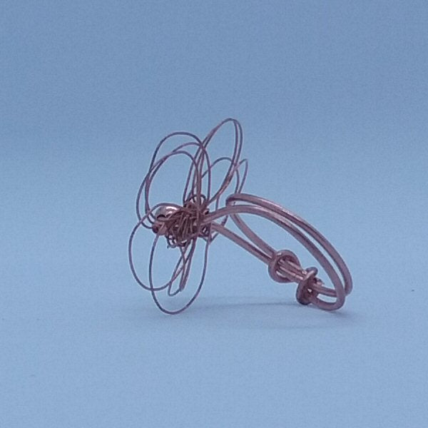 Copper Flower ring - detail