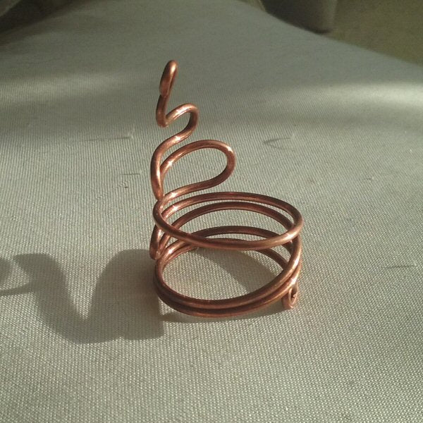 Copper thumb ring - detail