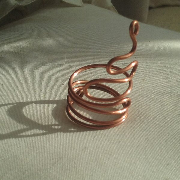 Copper thumb ring - detail
