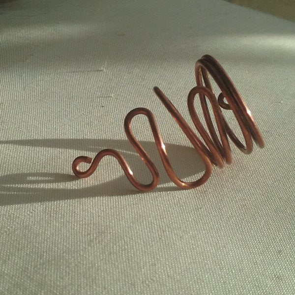 Copper thumb ring - detail