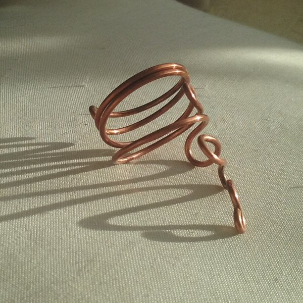 Copper thumb ring - detail