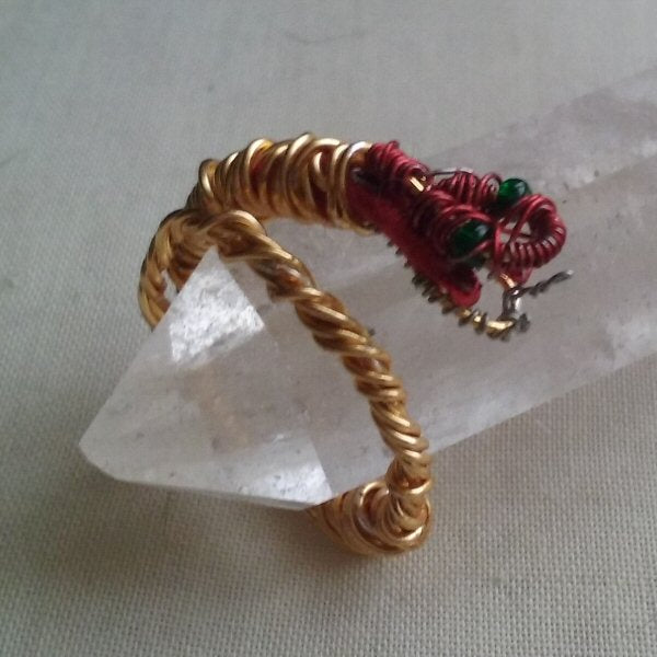 Brass Snake ring - detail