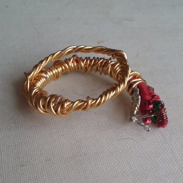Brass Snake ring - detail