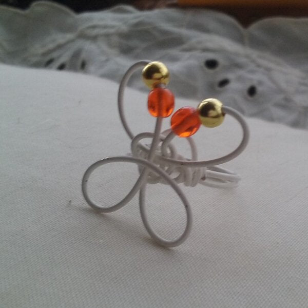 Copper Butterfly ring - detail