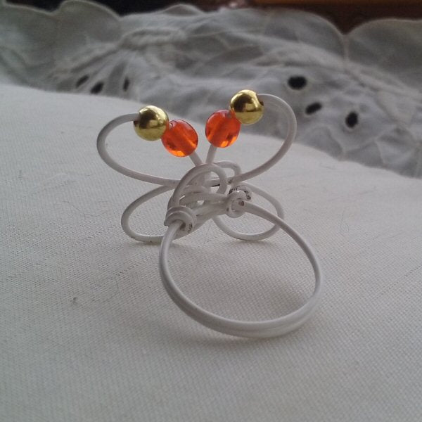 Copper Butterfly ring - detail