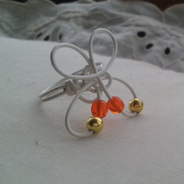 Copper Butterfly ring - detail