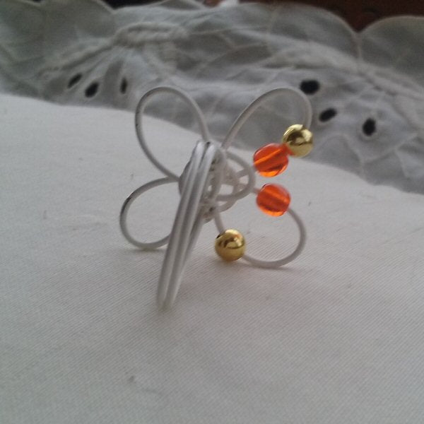 Copper Butterfly ring - detail