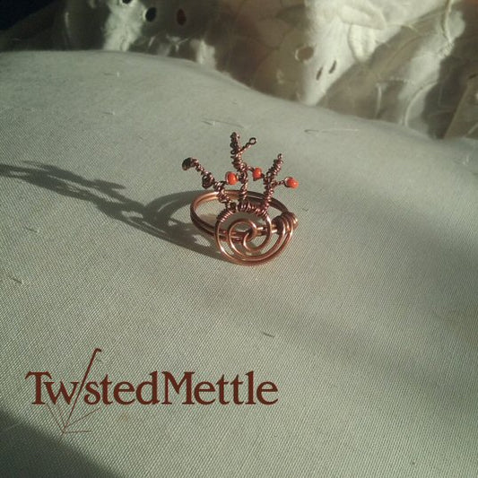 Copper ring. Antler