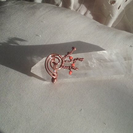 Copper ring. Antler - detail