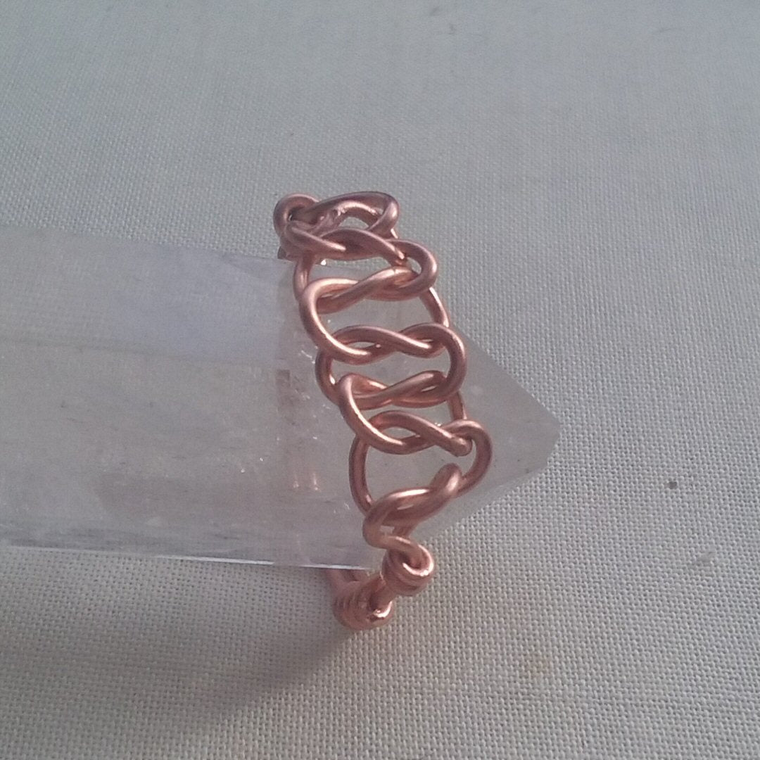 Copper Macramé Ring - detail