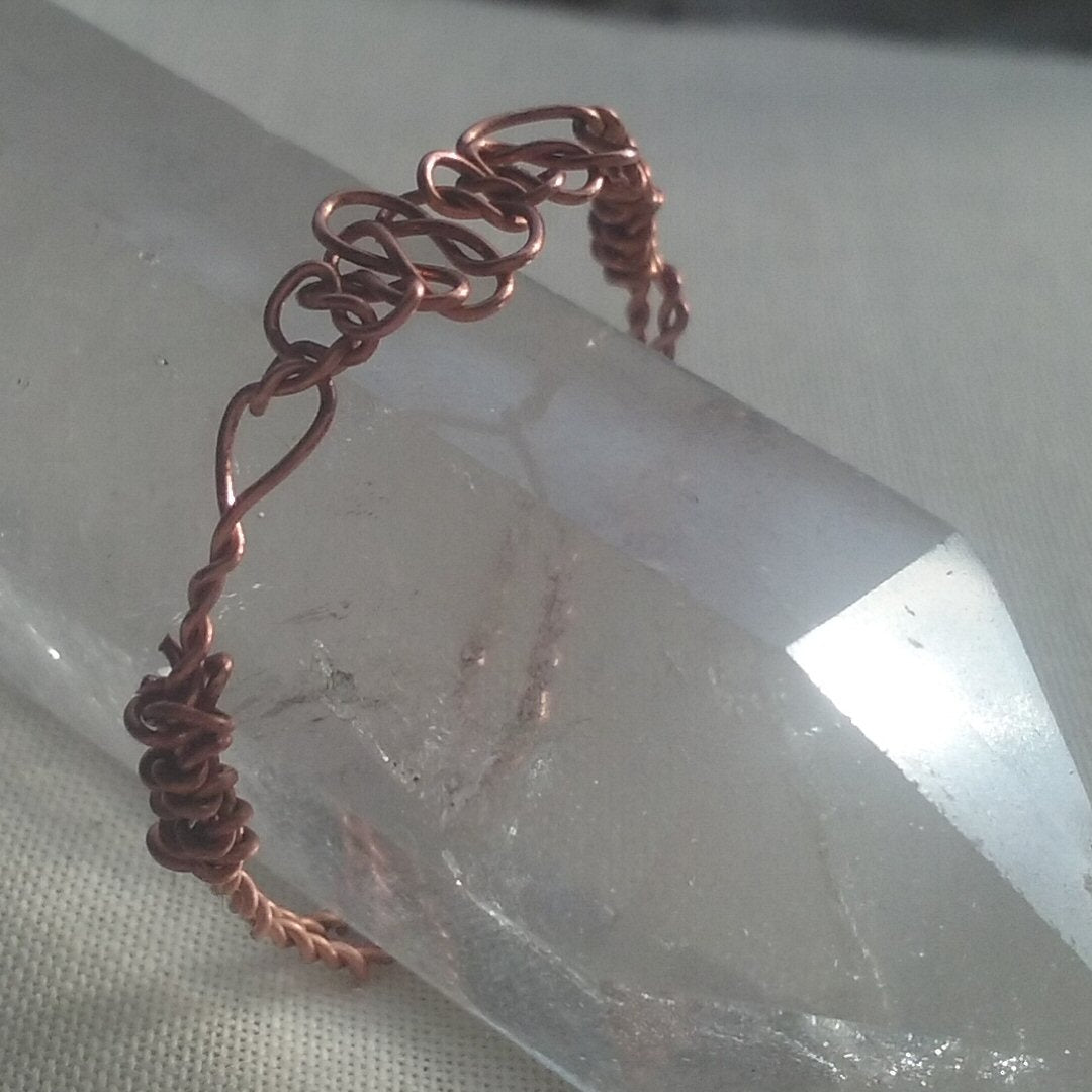 Copper Macramé Ring - detail