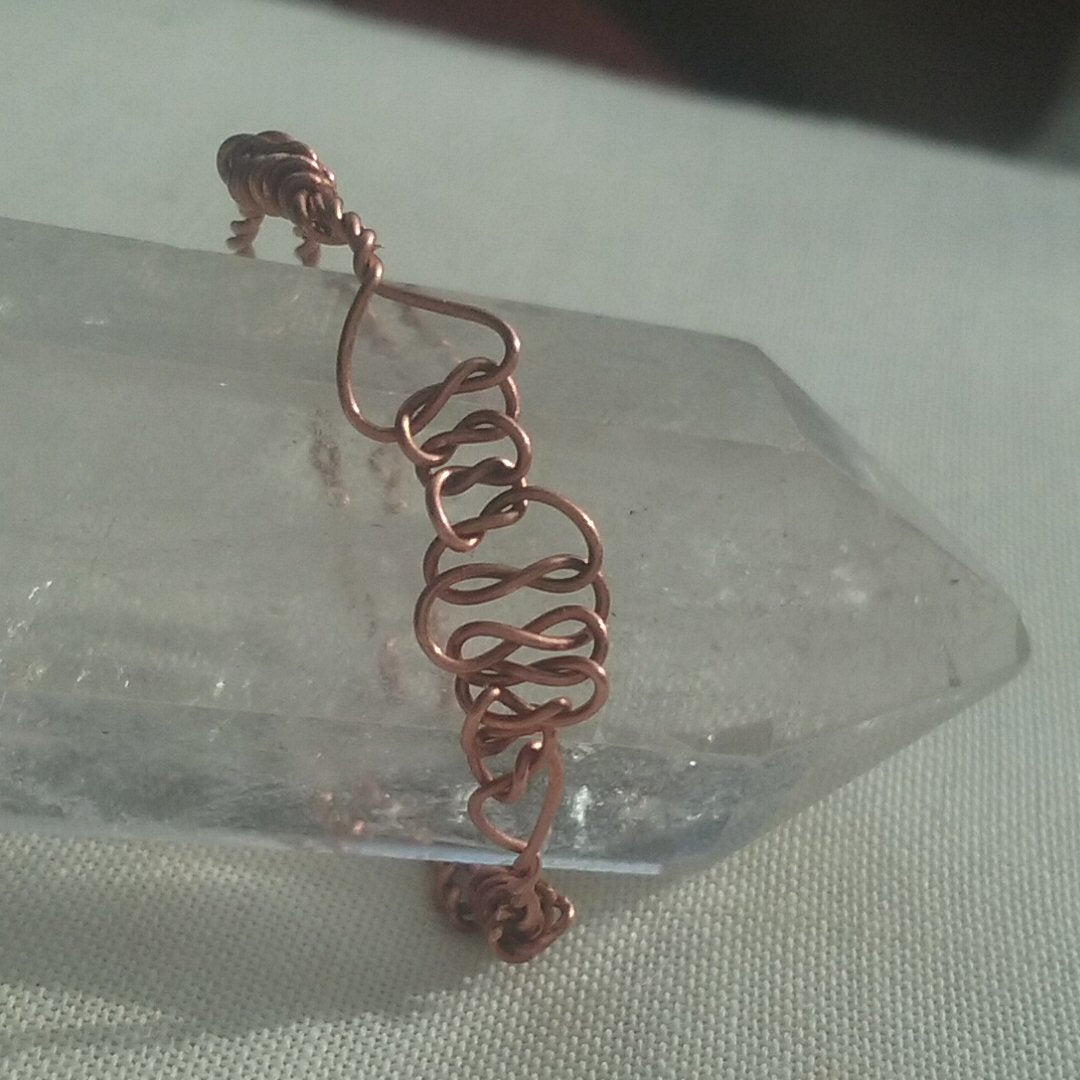 Copper Macramé Ring - detail