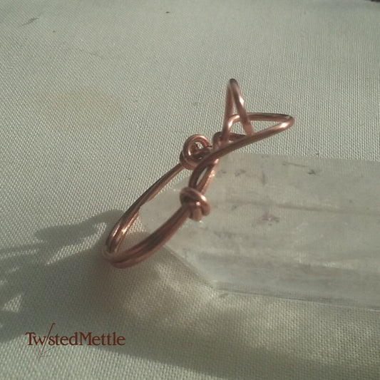 Copper Soft, open spiral ring