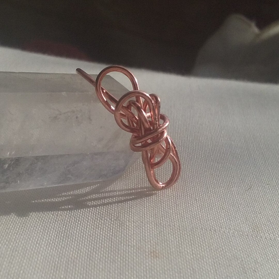 Copper Sloppy Bow Ring - detail