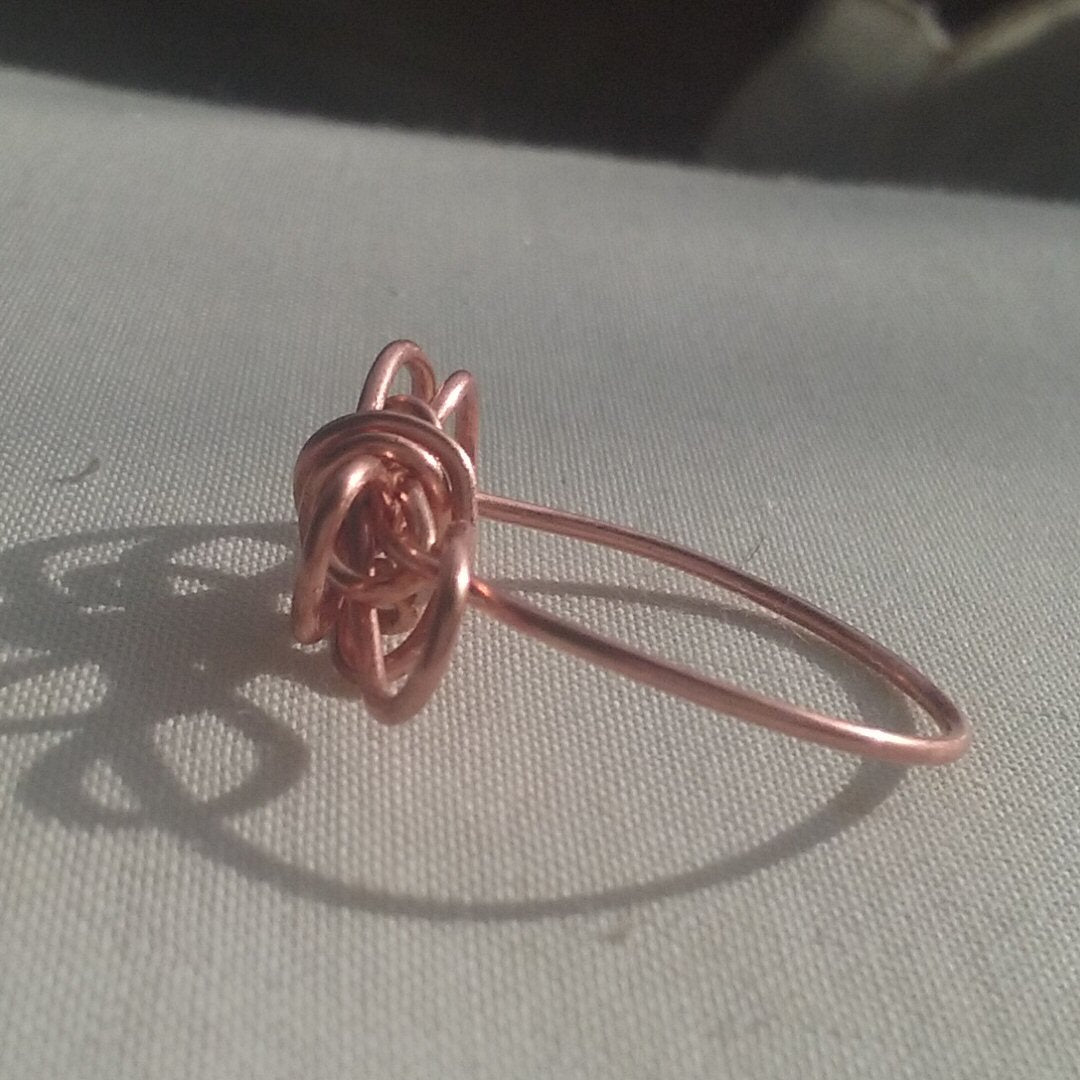 Copper Sloppy Bow Ring - detail