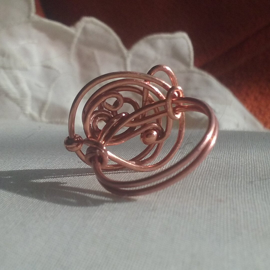 Copper Spiral ring - detail