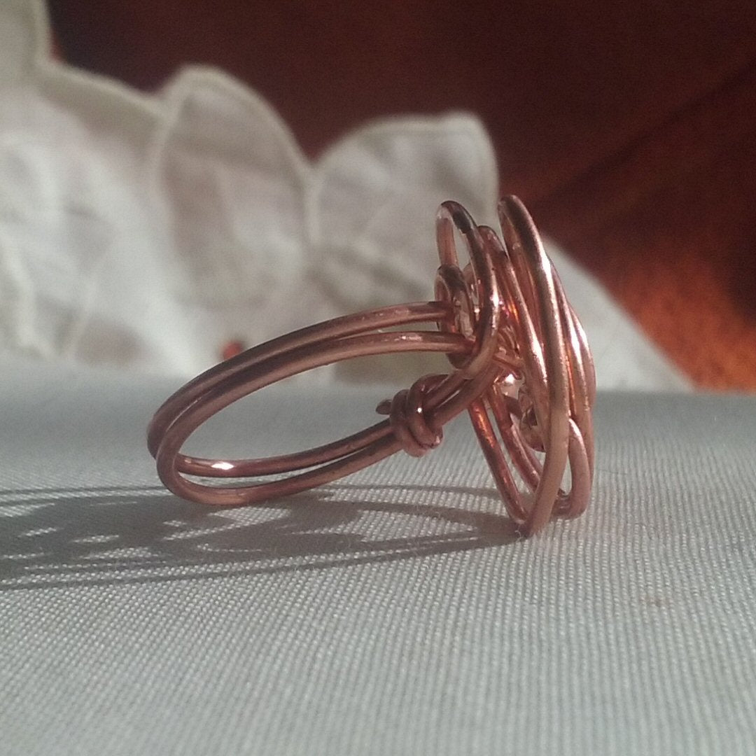 Copper Spiral ring - detail