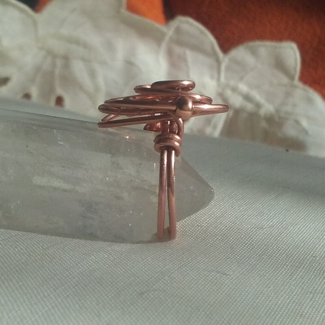 Copper Spiral ring - detail