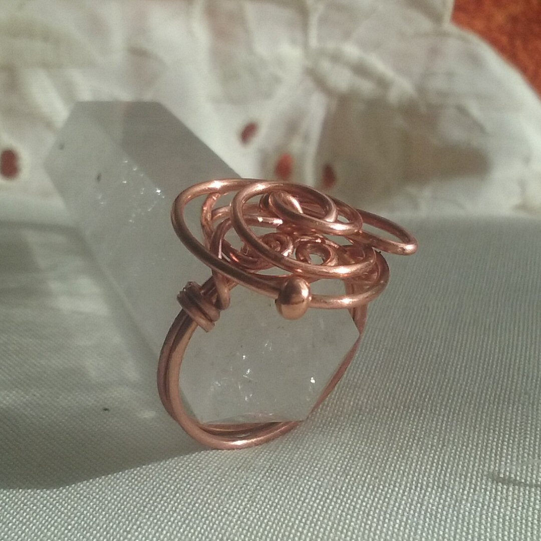 Copper Spiral ring - detail