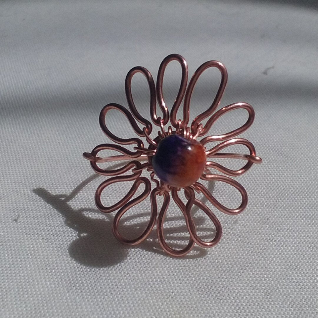 Copper Flower 12 petals - detail