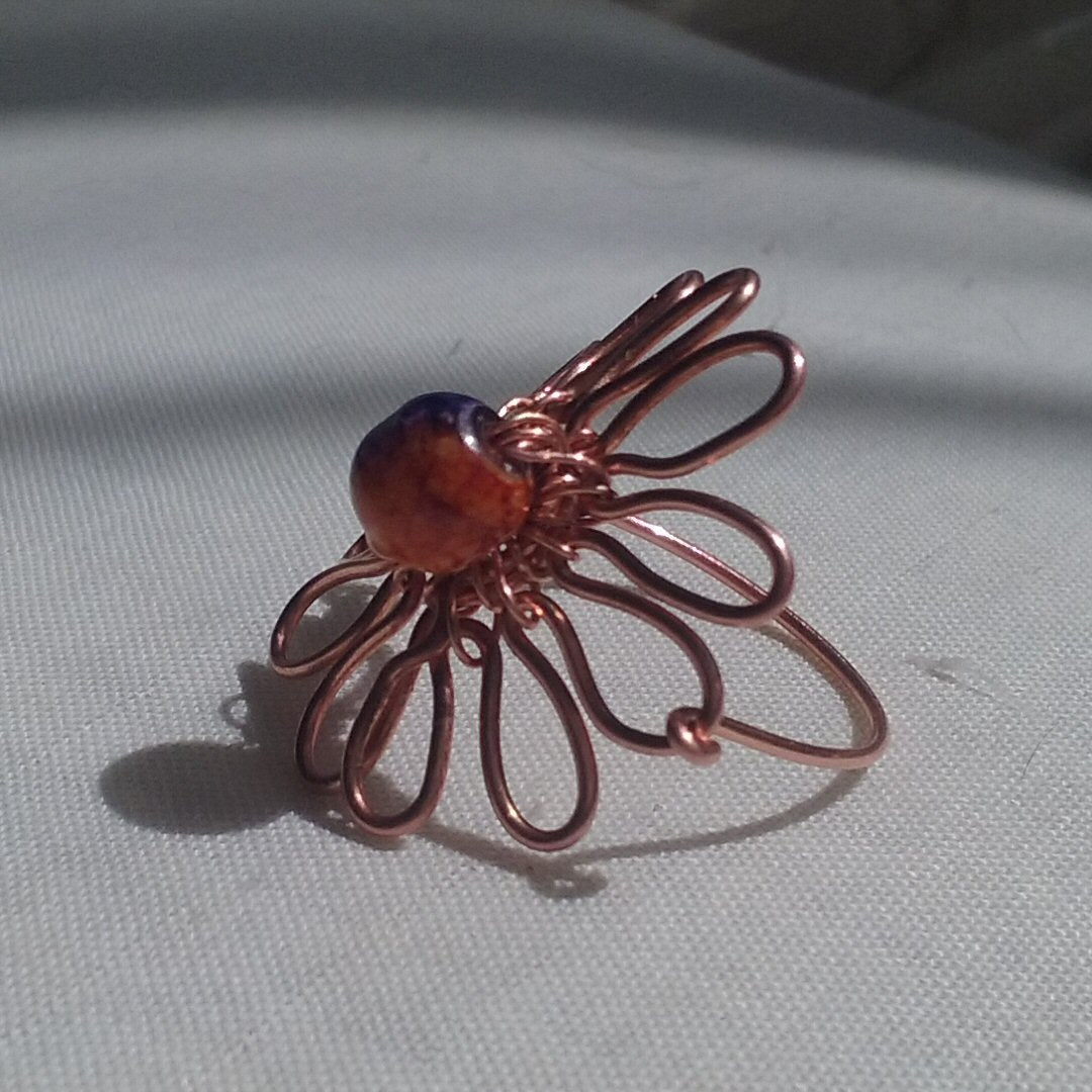 Copper Flower 12 petals - detail