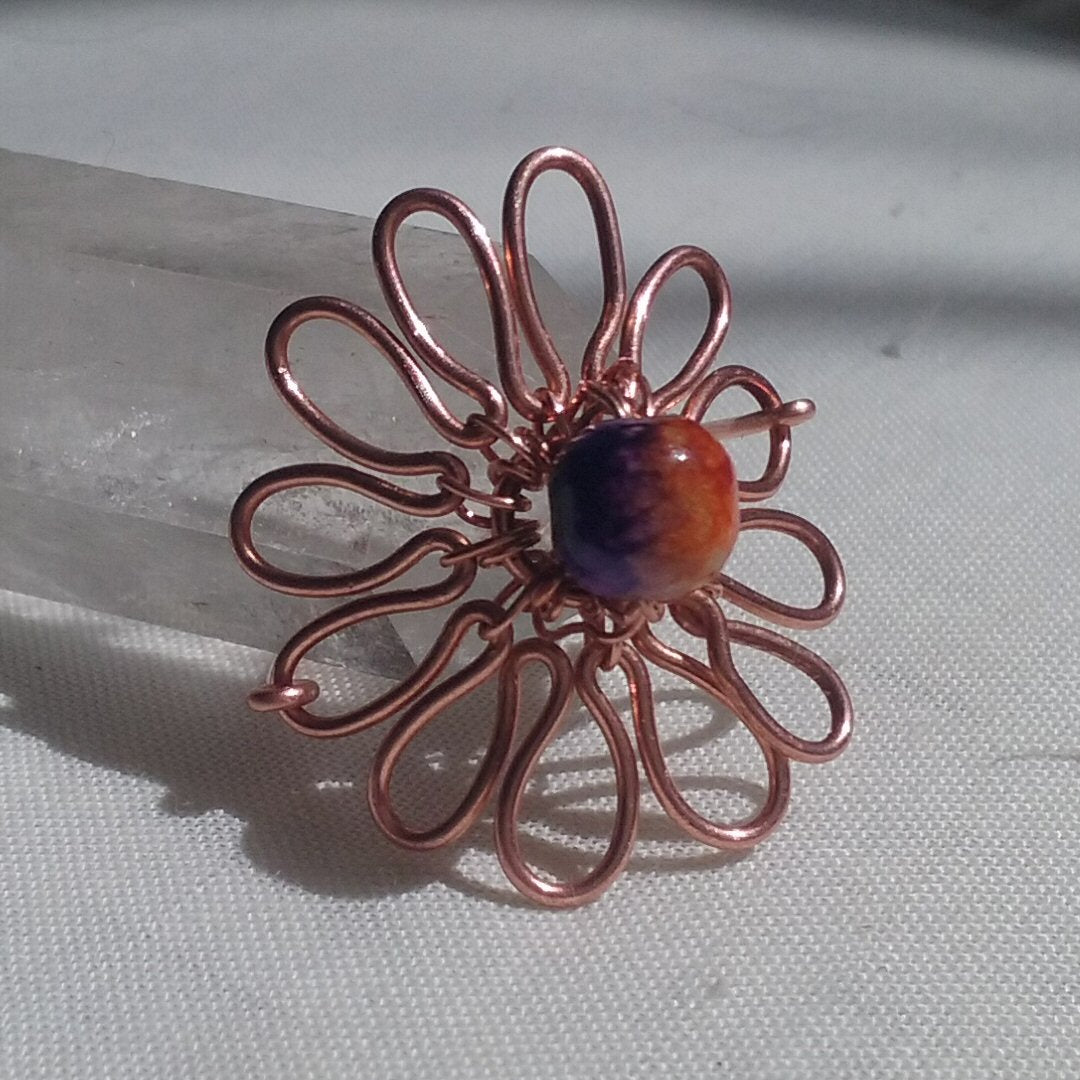 Copper Flower 12 petals - detail