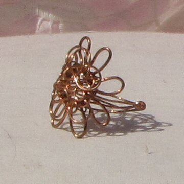 Copper Squiggle Ring - detail