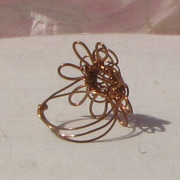 Copper Squiggle Ring - detail
