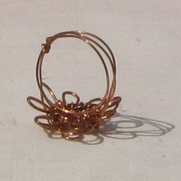 Copper Squiggle Ring - detail