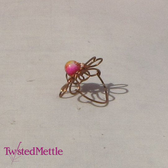 Copper Flower. 8 petals ring