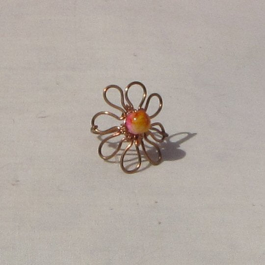 Copper Flower 8 petals - detail