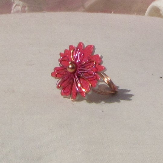 Copper Ring. Pinkish red - detail