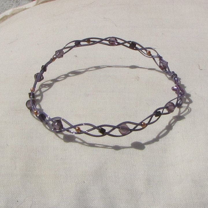 Double strand grey coloured copper plaited bracelet - detail