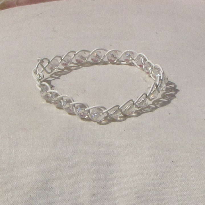 Ivory coloured copper plaited bracelet - detail