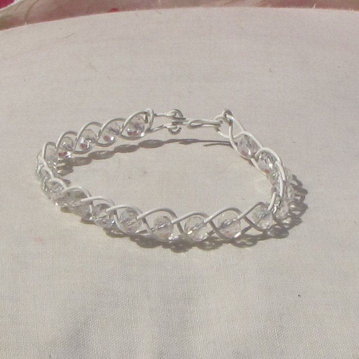 Ivory coloured copper plaited bracelet - detail