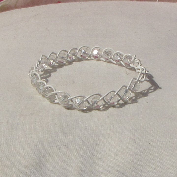 Ivory coloured copper plaited bracelet - detail