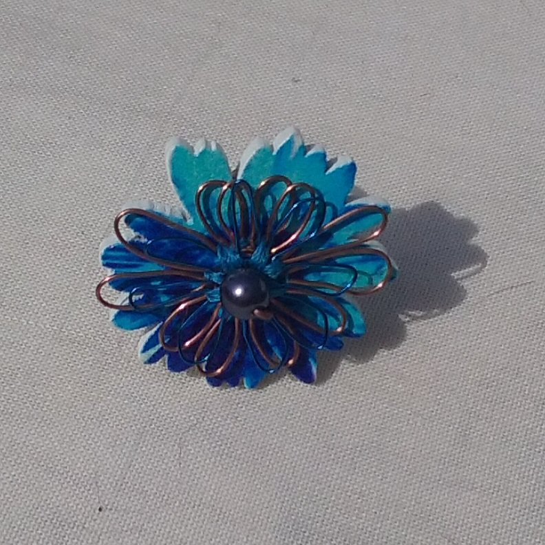 Blue Glass Bead Ring