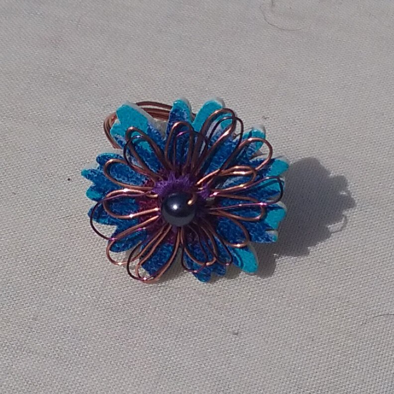 Two Blues Flower Ring